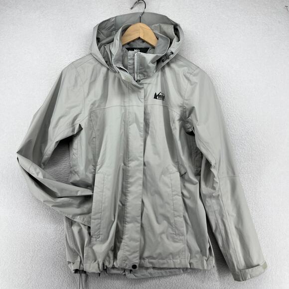 REI Jackets & Blazers - REI Jacket Women S Rainier Raincoat Peak 2.5 Layer HydroWall Ripstop Nylon Gray